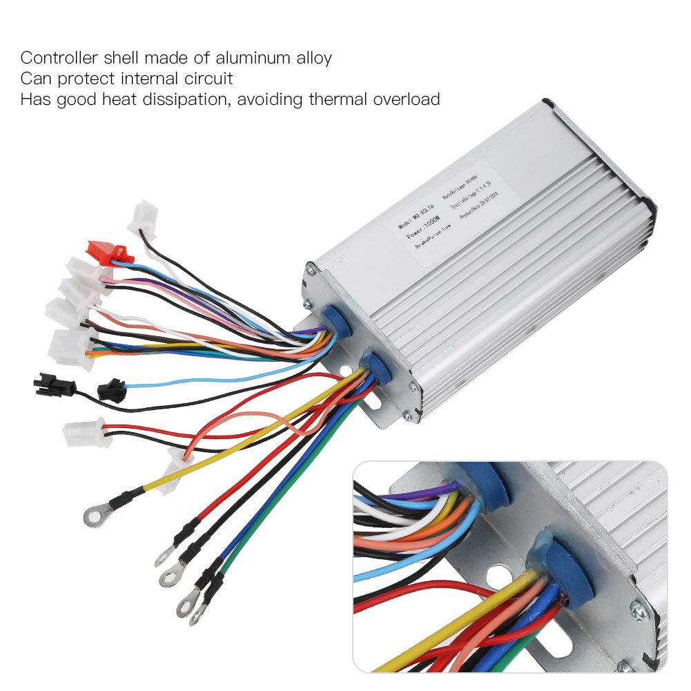 Controller 48V 1000W Brushless Motor Controller Low Failure Rate for Electric Bicycle Scooter