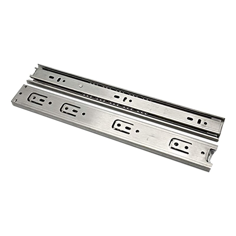 2 Ball Bearing Drawer Slide Groove Ball Bearing Low Noise Heavy Drawer Slide 10 Inch Three-Section Drawer Guide Rail