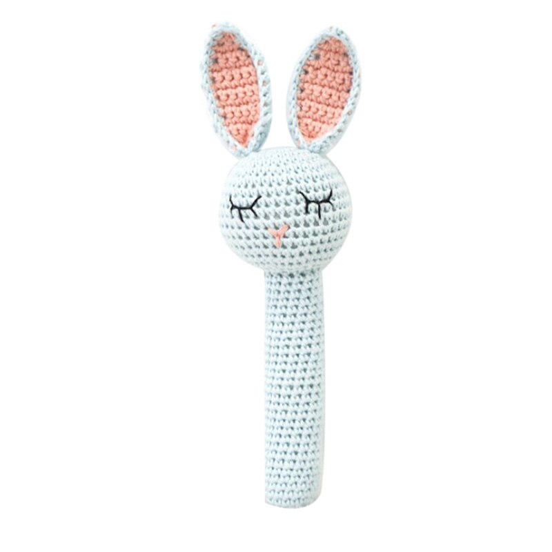 Baby Holz Beruhigende Rasseln Spielzeug Baby Natur Häkeln Handgemachte Gestrickte Rasseln BeißRing Spielzeug Hase Bär Zahnen Ring BeißRing Neue: C