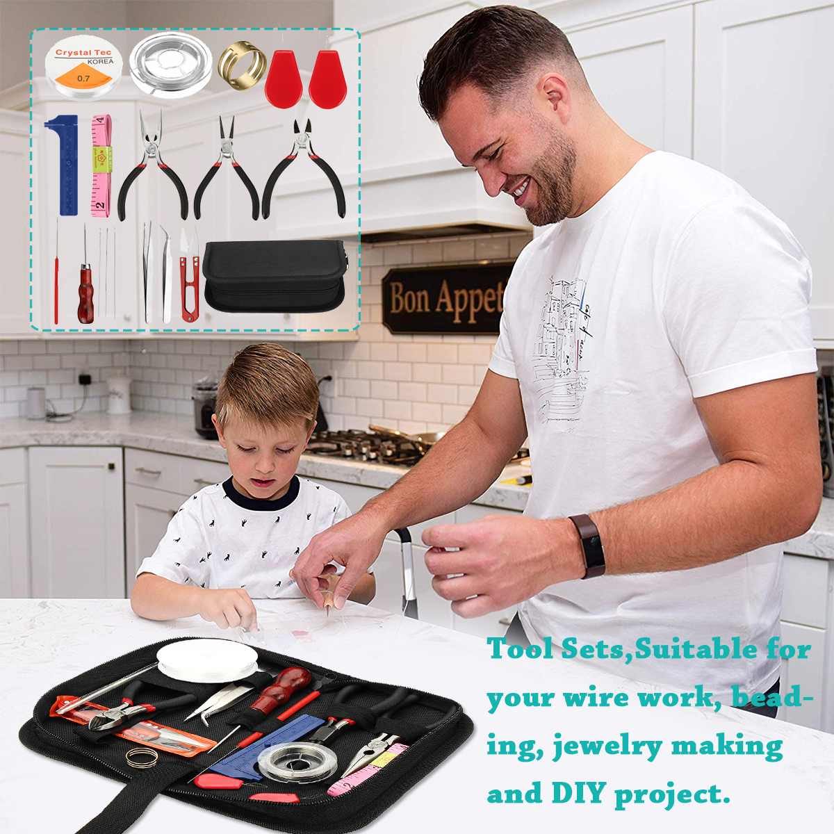 22Pc/set DIY Jewelry Making Tools Kit Jewelry Pliers Beading Wire Set Repair Tools bag DIY Craft