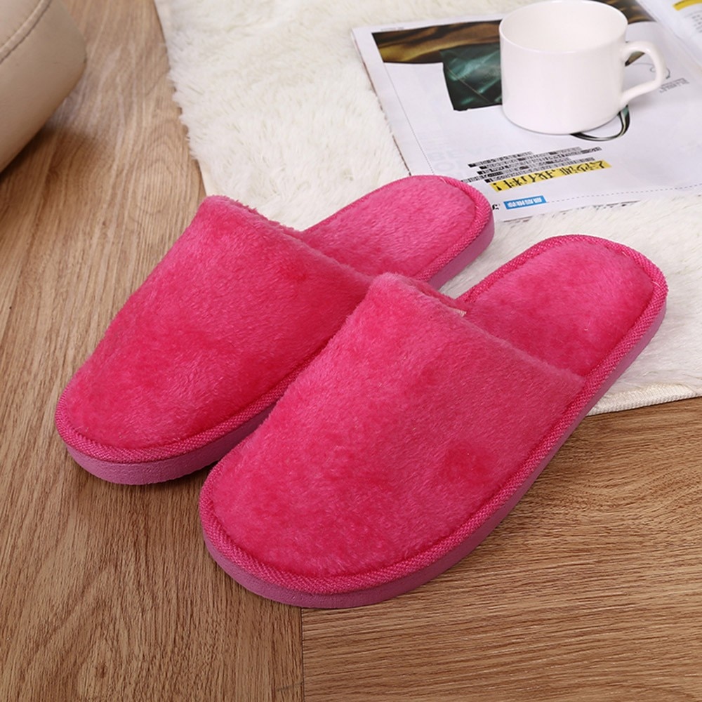 Women's Slipper Ladies Shoes Warm Home Plush Soft Slippers Indoors Anti-slip Winter Floor Bedroom Shoes Casual Women Shoes Sport: Hot Pink / 38
