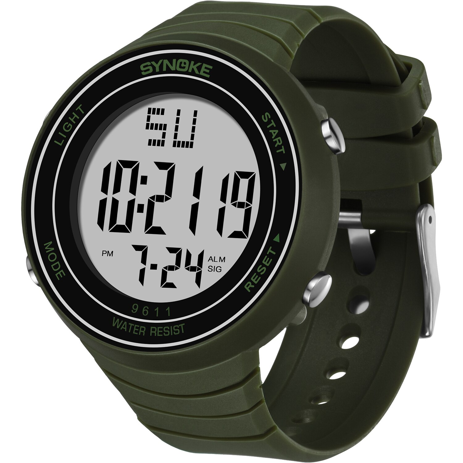 Synoke Sport Horloges Grote Wijzerplaat Display Horloges Alarm Waterdichte Siliconen Band Multifunctionele Horloges Relogio Masculino