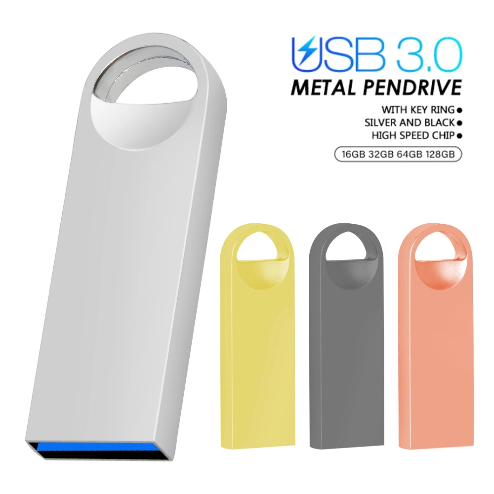 USB 3.0 Fash Drive 128GB 64GB 32GB 16GB 8GB pen drive флешка flash drive waterproof silver u disk memoria cel usb stick