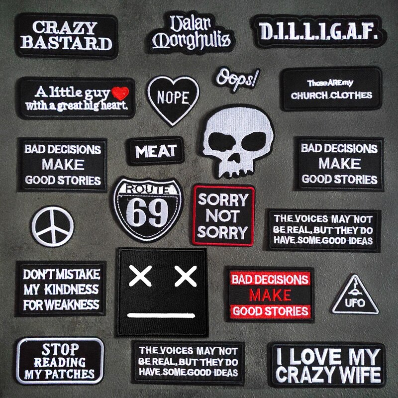 Nope Route 69 Diy Borduurwerk Badge Applique Kleren Strijken Kleding Naaien Levert Decoratieve Badges Ufo Oops