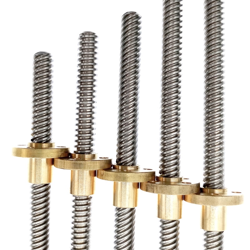 Blei Schraube T8 550mm Linearführung 3D Drucker Teile spiralförmig Tonhöhe 1mm 2mm 4mm 8mm 10mm 12mm 14mm Trapez Schrauben mit murmeln
