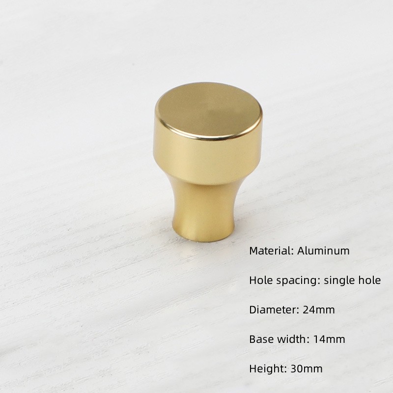 Manija de un solo orificio de aluminio dorado, cajón de armario moderno, perilla redonda, muebles de armario de cocina, manija de puerta pequeña, decoración del hogar: Cromo