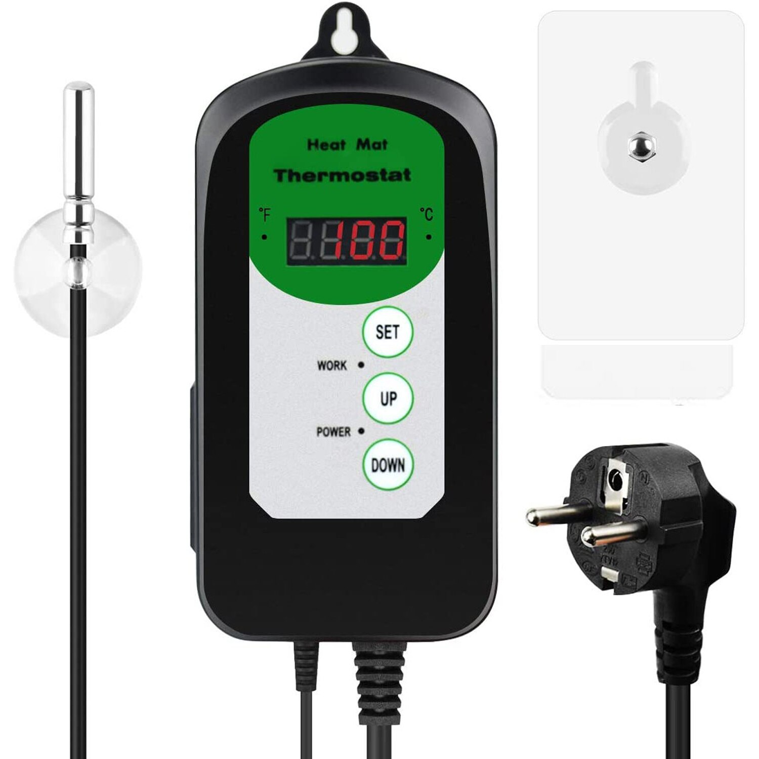 Digital Temperature Control Sensor Regulator Heating Plant Reptile Temperature Control Instrument Temperature Controller Heating: EU Plug