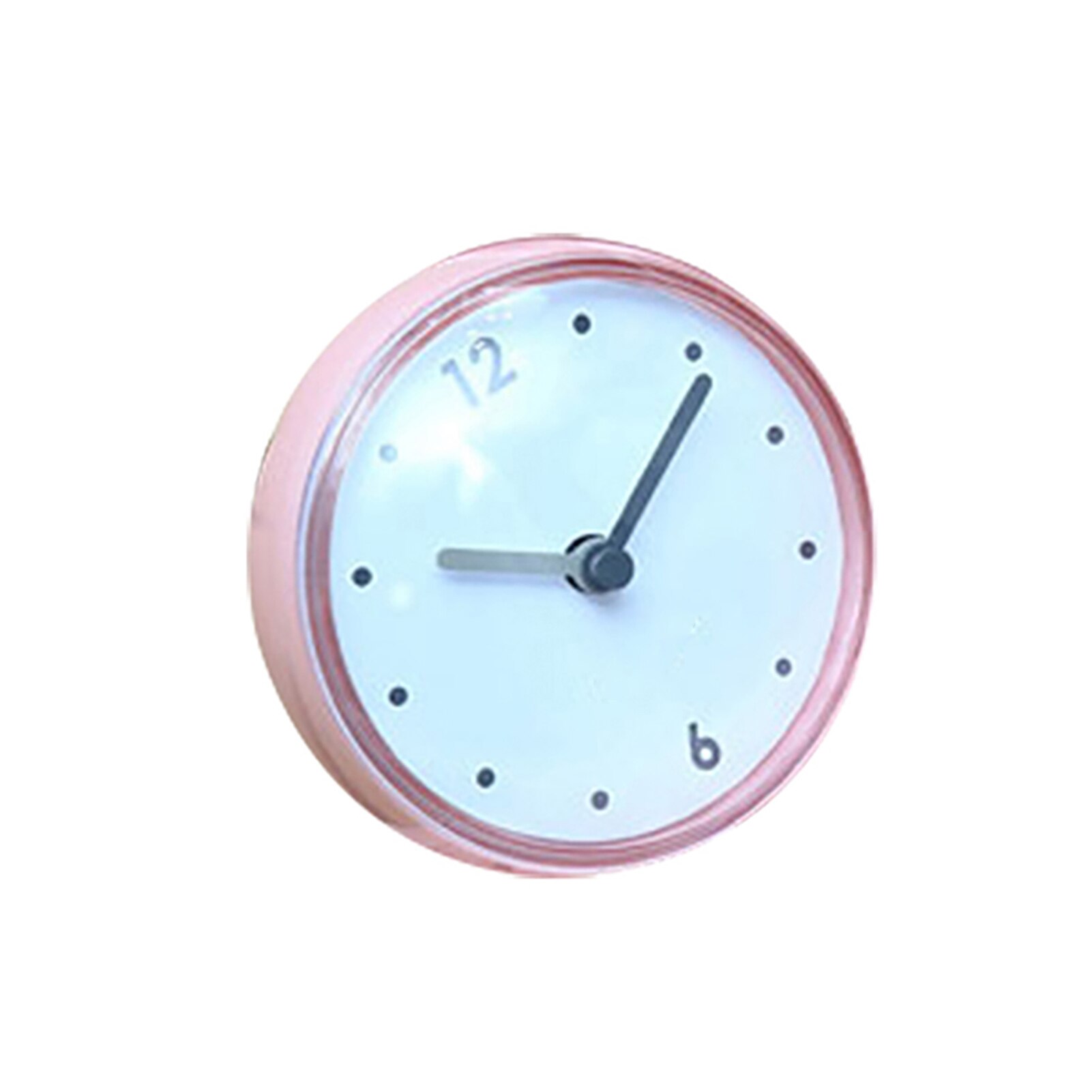 Waterdichte Douche Muur Mini Klok Keuken Badkamer Bad Horloge Zuignap Batterij Operated Woonkamer Abs + Rubber: Pink