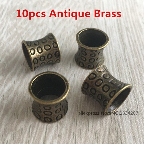 5 uds-10 Uds. De plata antigua/latón antiguo Trenza para el pelo dread dreadlock cuentas cuff aprox. 8mm agujero: 10pcs Antique Brass