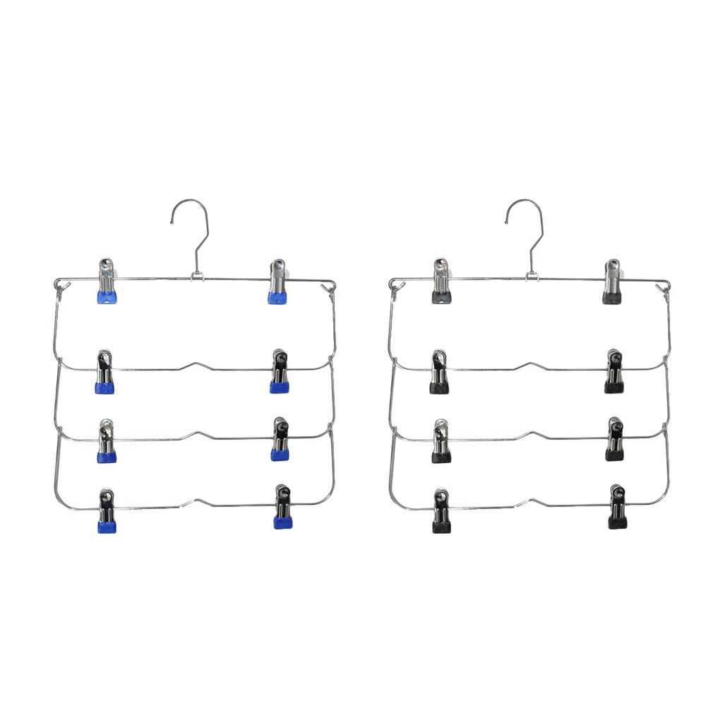 4 Tier Rok Hangers Broek Hangers Closet Organizer Metalen Vouwen Ruimtebesparende Hangers Thuis Kleding Opslag Vouwen Rok Hanger