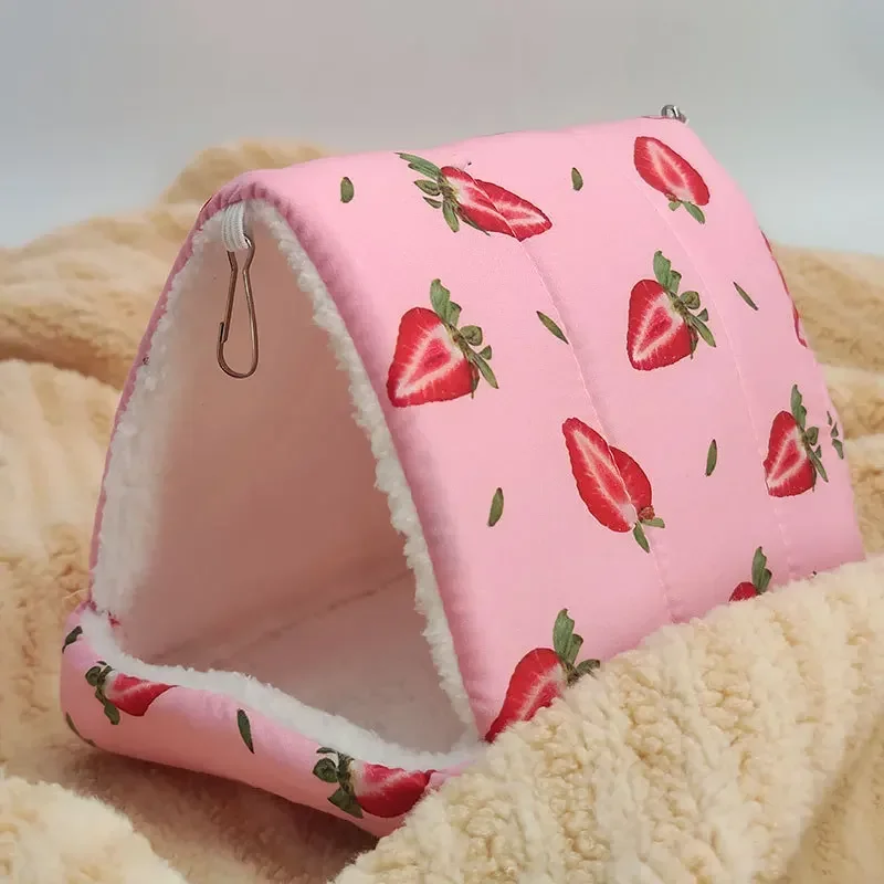 Cómoda casa para hámster, estera cálida, cama para dormir de animales pequeños, nido de conejillo de indias suave, Mini jaula para conejo, estera de ardilla: M / Verde claro