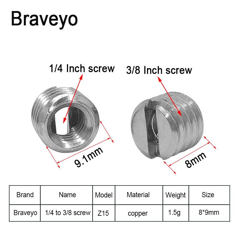 Juego de tuerca de tornillo de conversión de cámara, adaptador de soporte de fotografía de transferencia mutua 1/4 3/8, accesorios, tornillo de liberación rápida para Dslr: Naranja