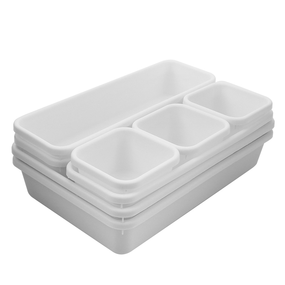 8 teil/satz Küche Badezimmer Lagerung Tabletts Kleinigkeiten Schmuck Halfter Schrank Abdeckung machen-hoch Organizer Kasten Lagerung Schublade Lagerung Kasten