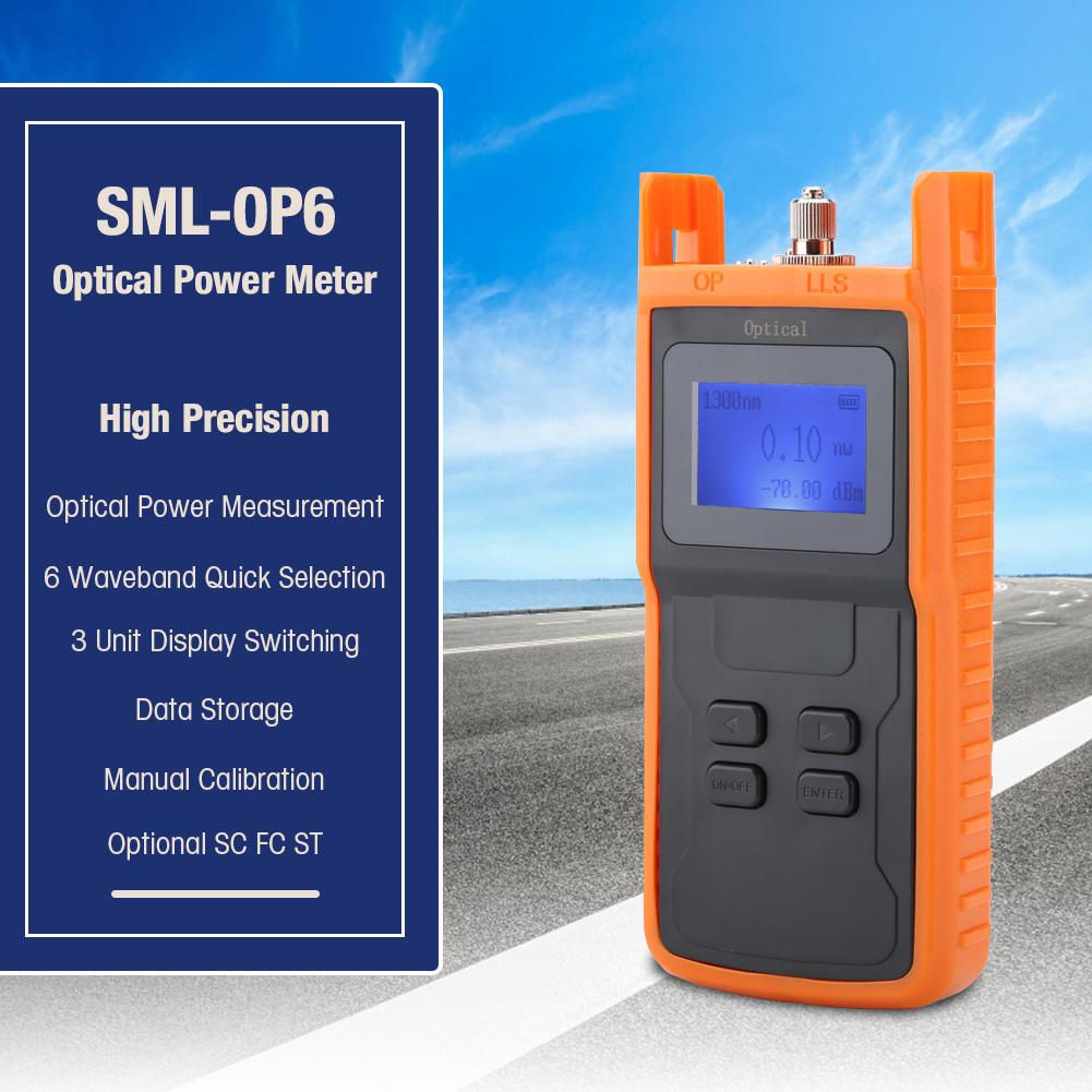 SML-OP6 Digital Handheld Fiber Optical Power Meter -70 to +10dBm with SC/ Adapters Optical Power Meter