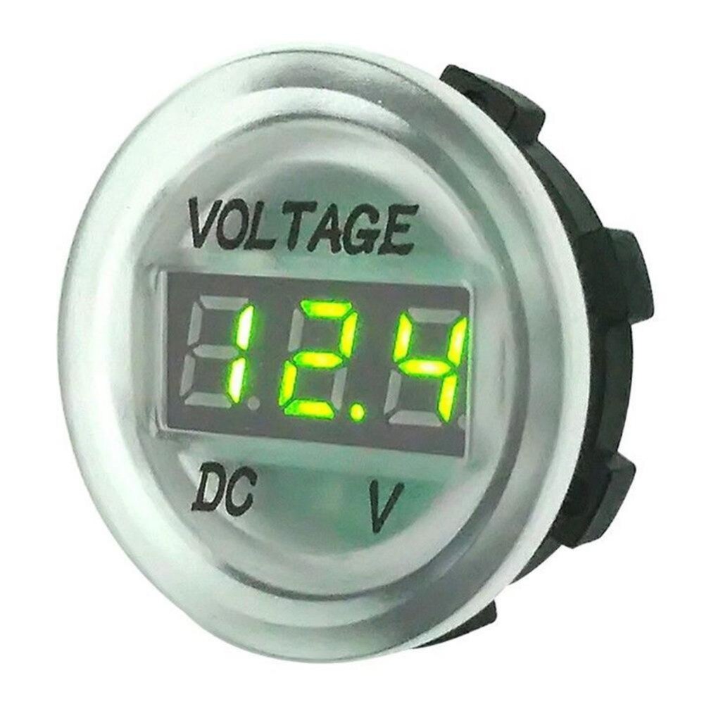 Bil marin yatch rv mätare digital spänning voltmeter display voltmeter 12v grön färg