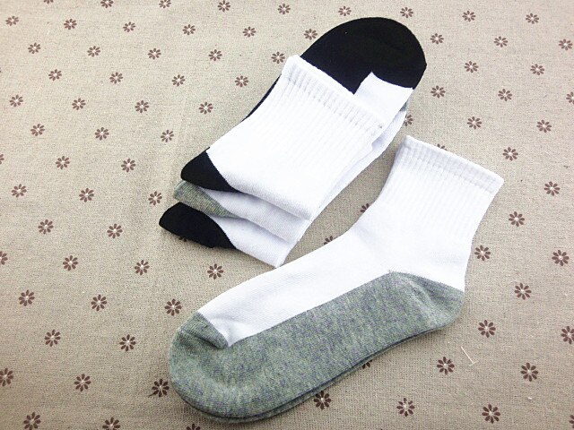Baumwolle Weiche Socken Atmungsaktiv Schweiß Absorbieren Sport Socken Jungen Mädchen Schule Socken Weiß Schwarz Grau Patchwork Socken 10 Paare/los