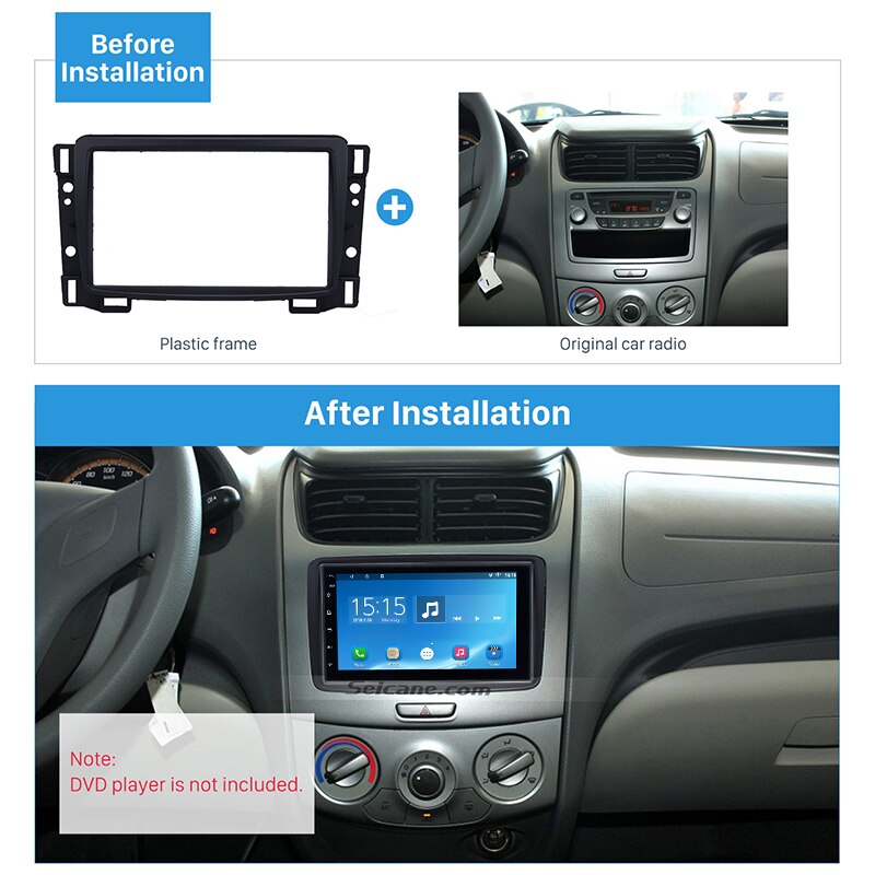 Seicane 2Din Fame for Chevrolet Sail Car Radio Fascia DVD Stereo Refit Panel Dashboard Modified Installation Kit Frame