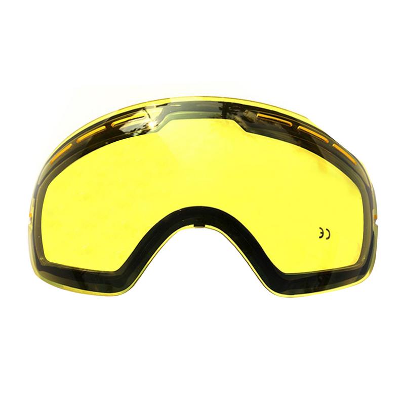 GOG-201 Lens Geel Opgeluisterd Magnetische Lens Voor Ski Goggles Anti-Fog UV400 Sferische Ski Bril Night Skiën Lens