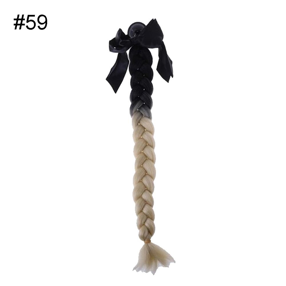 Motorcycle Bicycle Pigtail Full Face Helmet Twist Gradient Braids Ponytail Decor: 59