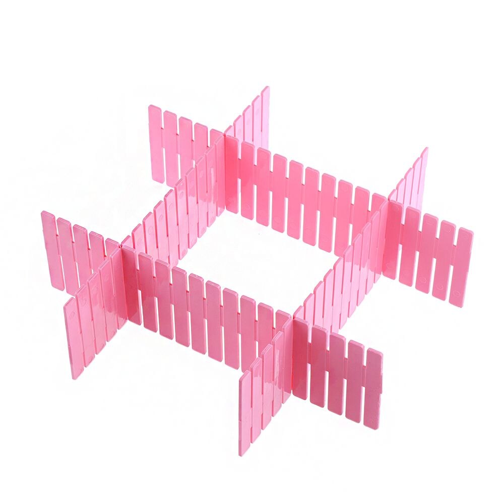 4PCS Grid Drawer Divider Household Necessities Storage Organizer Adjustable Plastic Desk Sets School Stationery Office Supplies