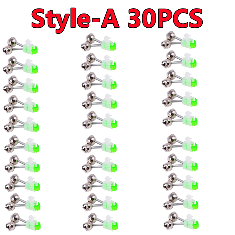50-5PCS Dubbele Bellen Vissen Indicator Aas Alarm Luid Geluid Alert Bell Clips Nacht Hengel Bell visgerei Outdoor Vissen Bel: Rood