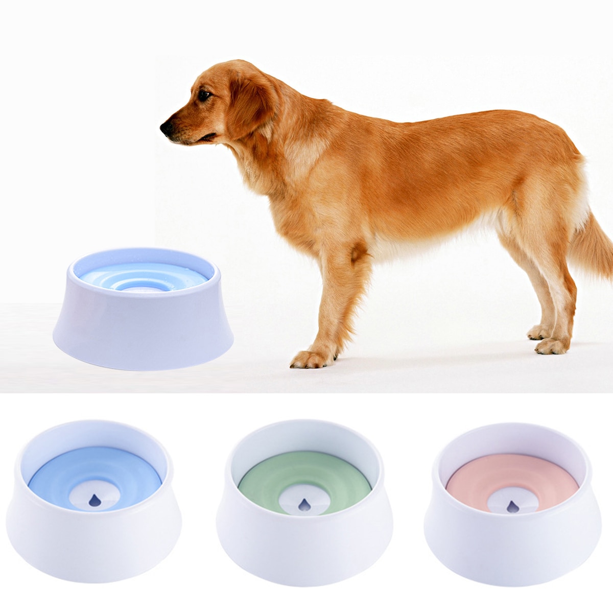 1200ml Pet Cat Dog Water Bowl Floating Bowl Slow Water Feeder Dispenser Anti-Overflow Pet Fountain