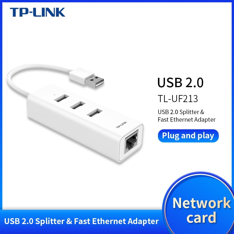 Tp-link tl -uf213 ekstern usb 2.0 kablet ethernet nettverkskort adapter usb 10/100m ethernet  rj45 lan til vinduer/mac/linux