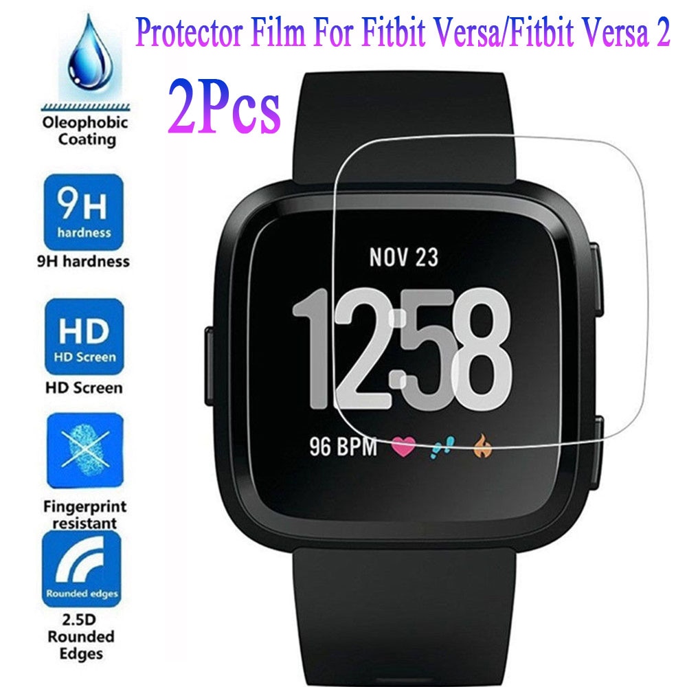 2 Stuks Screen Protector Film Voor Fitbit Versa/Versa 2 Soft Tpu Protector Film Guard Voor Slimme Horloge Clear film