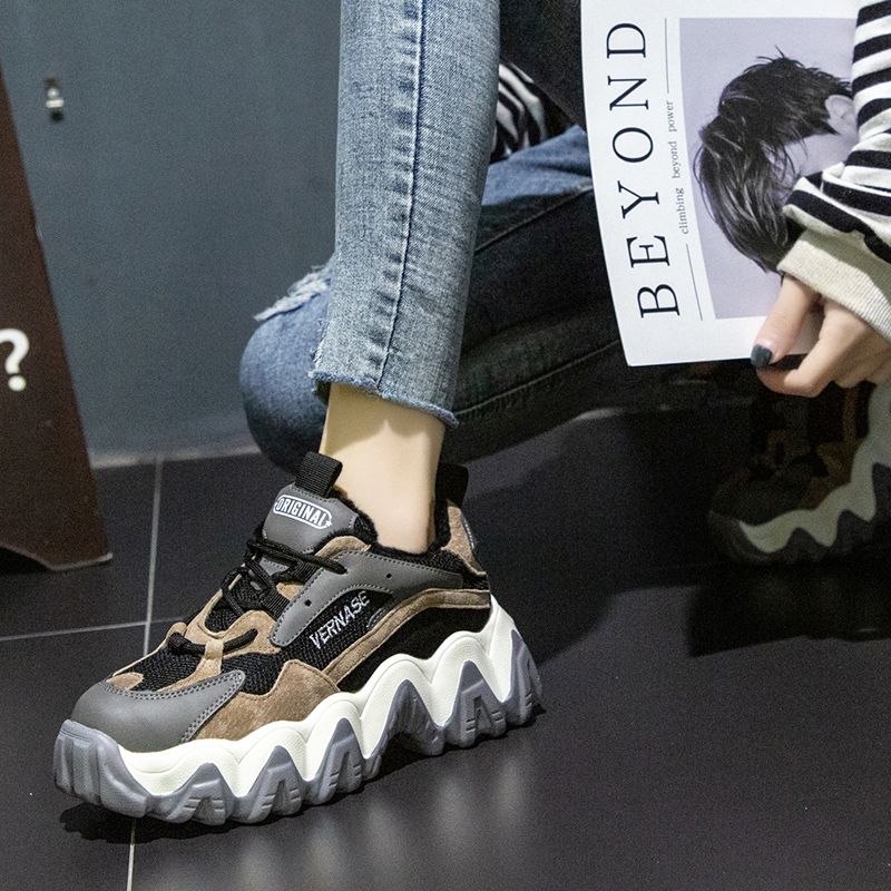 Platform forår dame sneakers kvinder sko kvindelige sorte sneakers med høj sål sko kvinder høj top chunky sneaker