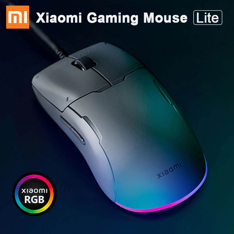 Xiaomi Game Mouse Lite with Rgb Light 220 ips 400 to 6200 dpi Five Gears Adjusted 80 Million Hits TTC Micro Move Gaming Mouse