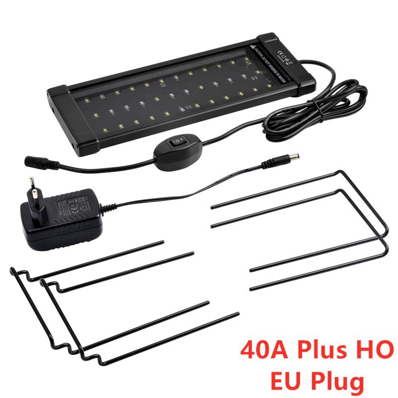 NICREW-luz de acuario clase Plus HO, lámpara de espectro completo, resistente al agua, para agua dulce, 53-75 cm, 24 W, 1030 LM: 40A EU Plug