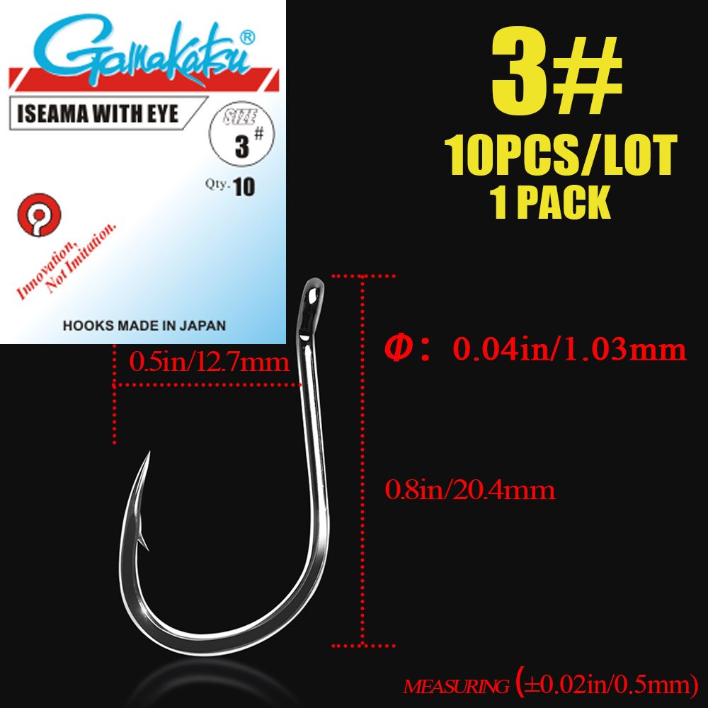 Gamakatsu 10 unids/lote Iseama 1/0 # -14 # Anzuelos de pesca, anzuelo de carpa, anzuelo de mar de acero rico en carbono, accesorios de pesca con mosca, aparejos: 11 / Amarillo claro
