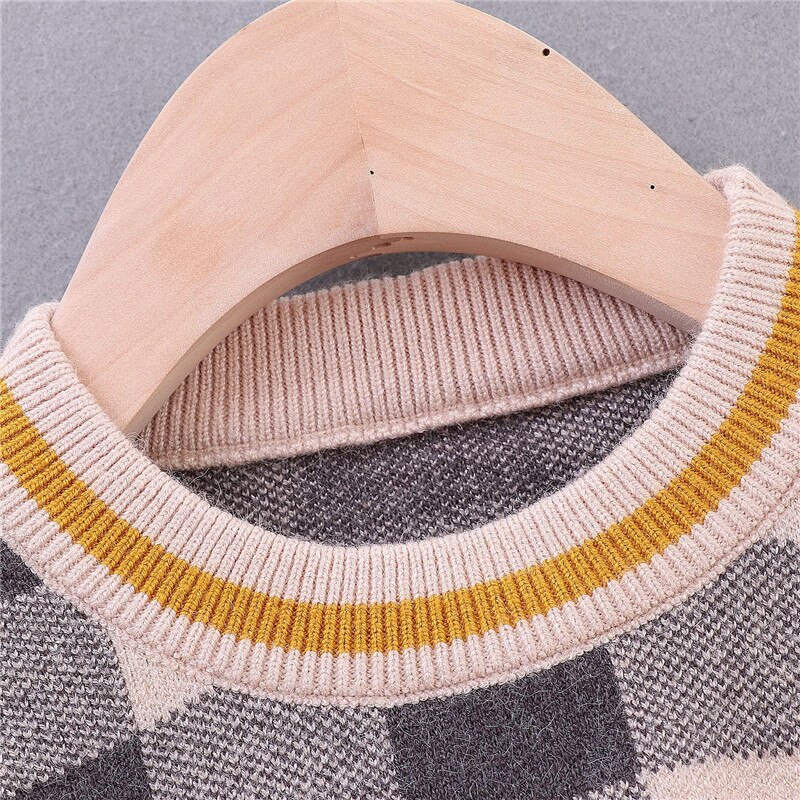 Chandails bébé fille garçons vêtements hiver tricoté pull noël Plaid pull pull manteau tricots