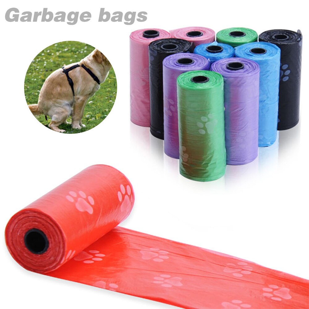15PCS/1Rolls Pet Supply Cat Dog Poop Waste Bags Outdoor Home Clean Refill Degradable Garbage Bag Organizer