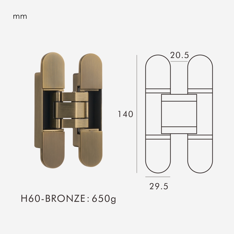 Nurlin unsichtbare Türscharniere, 3D-verstellbare verdeckte Scharniere, glänzendes Gold, Schwarz, helles Chrom, Zinklegierung, Stoßscharnier, robust: Black