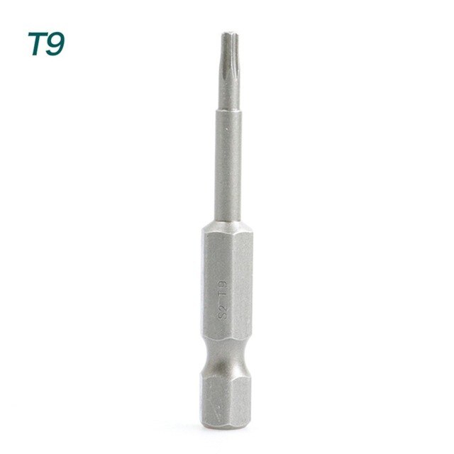 Torx skruetrækker bit sæt 1/4 sekskantet skaft stjerne  t6 t7 t8 t10 t15 t20 t25 t30 t35 t40 skruetrækker bits håndværktøj til hjemmet: T9