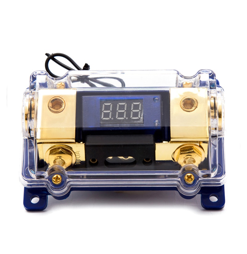 Universal Car Auto Vehicles Audio Amplifier fuse box 1 in 2 way out/1 in 1 way out fuse tap with Voltmeter Audio fuse