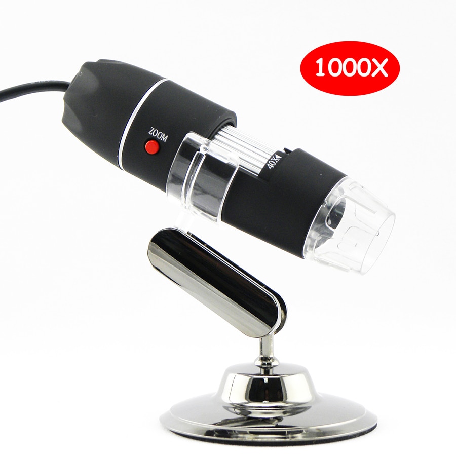 1000X Hd Digitale Usb Microscoop Elektronische Microscoop Camera Video Microscopeusb Vergrootglas + Kalibratie Heerser 8 Led Verlichting
