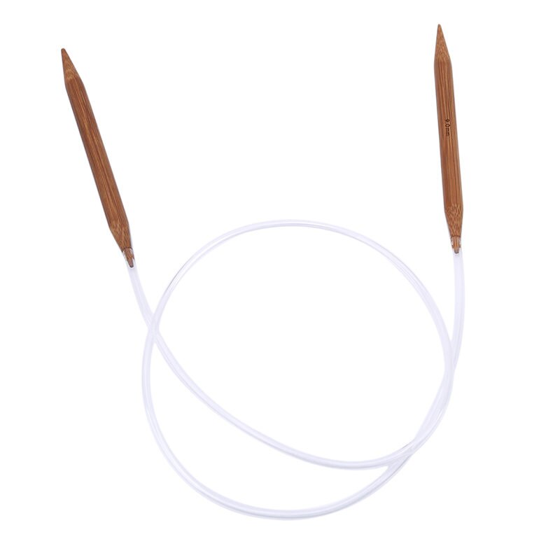 Juego de agujas de tejer circulares DIY de 18 unidades, conjunto de ganchos de ganchillo de agujas de coser circulares de bambú de 40-120cm: 100cm  White