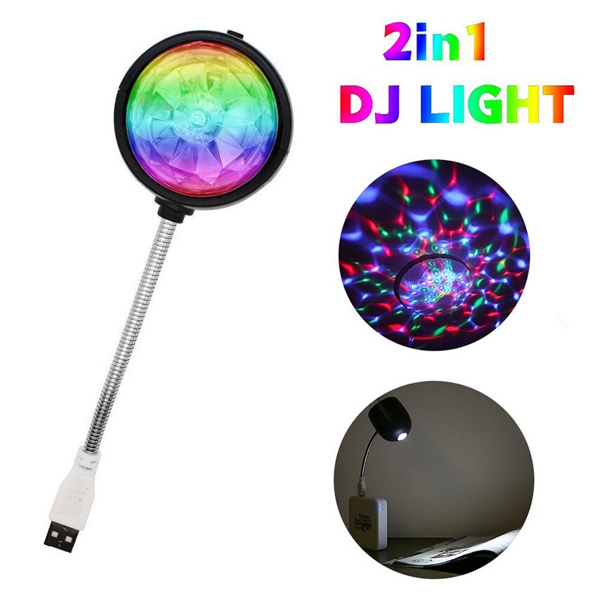 4w mini magic ball disco party pære roterende 2 in 1 rgb farvet usb led scenelys med boglæselampe til fest dj ktv bar