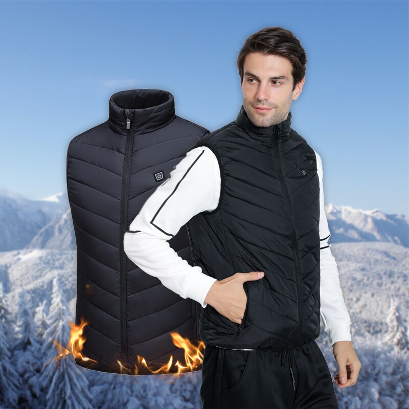Outdoor Usb Infrarood Verwarming Vest Jas Mannen Vrouwen Winter Elektrische Thermische Kleding Vest Voor Sport Wandelen: XXXXL