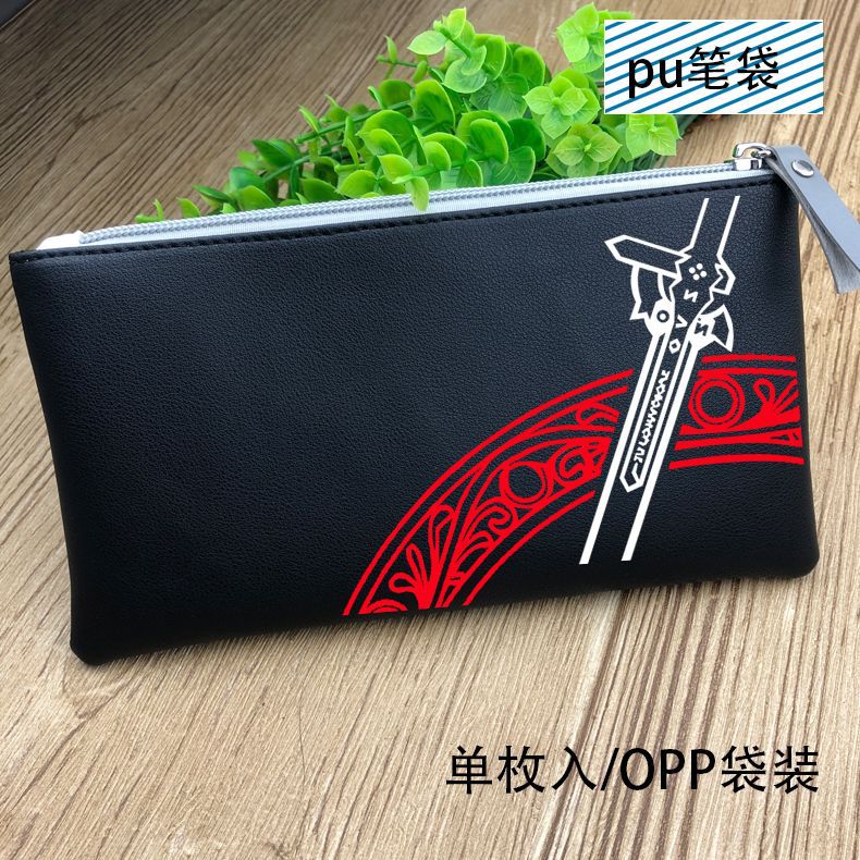 Cartera con estampado de alas de la libertad, monedero largo con cremallera, Anime Attack On Titan: Sword Art Online