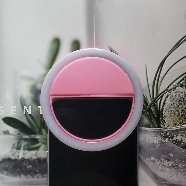 Led Selfie Ring Light Novelty Makeup Lightings Led Selfie Lamp Mobile Phones Photo Night Light Led Mirror Neon Sign Selfie Ring: pink