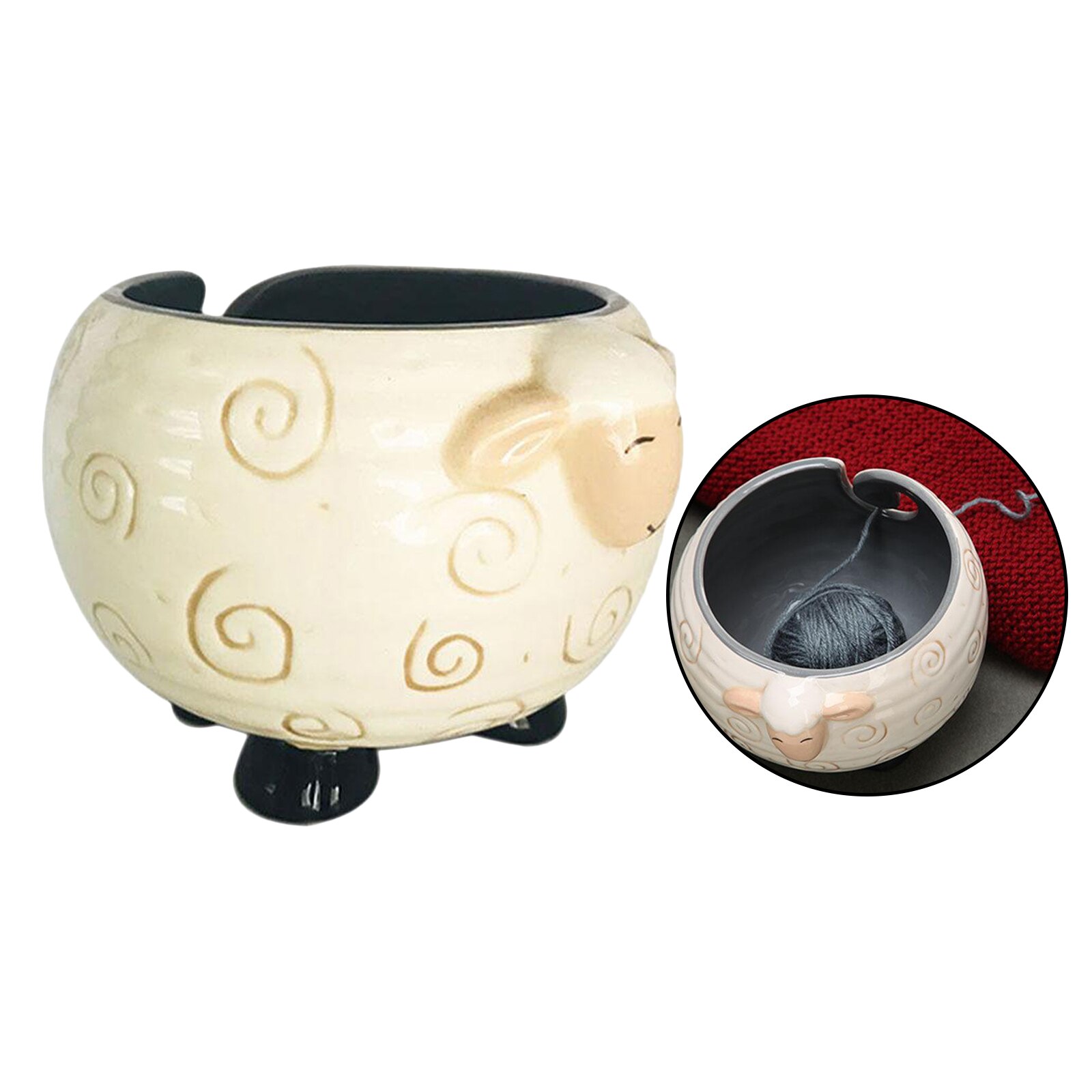Ceramic Yarn Bowl Hand Knitting Bowl Portable Crochet Crafts