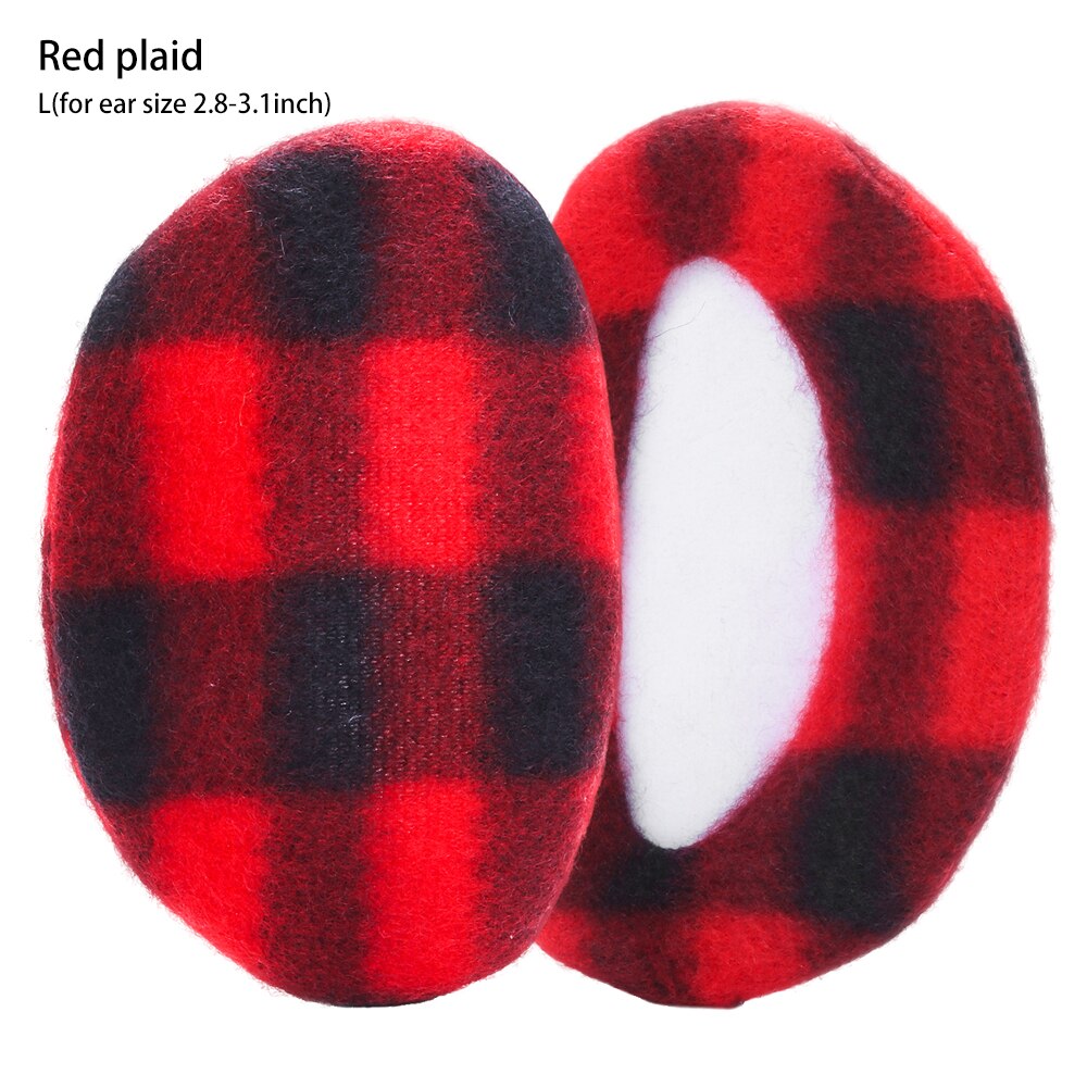 sans bande cache-oreilles froid temps polaire cache-oreilles épais hiver oreille couvre oreille plus coupe-vent accessoires: Red plaid L
