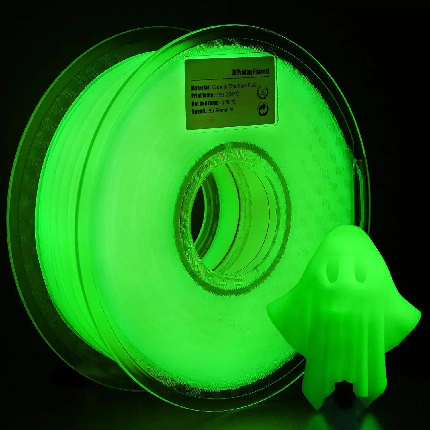 TPU luminoso que brilha no escuro 1,75 mm material de sublimação de filamento de impressora 3D para brilho de impressão 3D