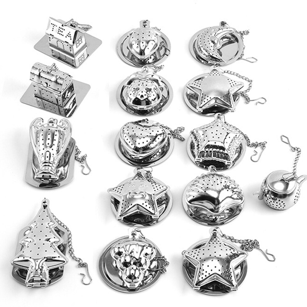 1 Pc Star Moon Tree Shapes Tea Infuser Stainless Steel Reusable Metal Tea Bag Filter Tea Strainer