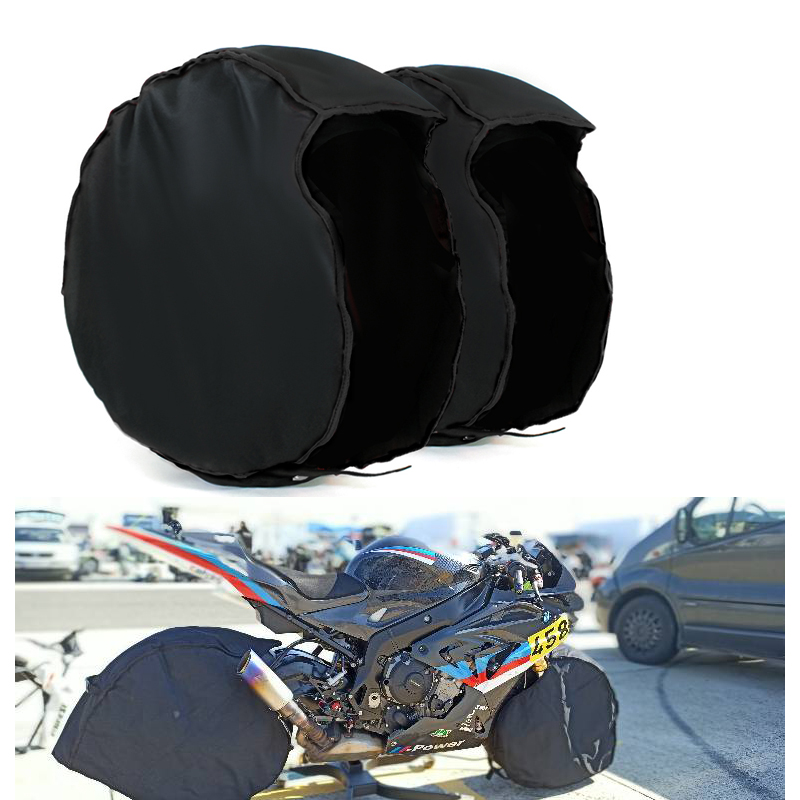 Motorfiets Dikker Voor &amp; Achter 17Inch Tire Warmer Fasten Verwarming Windstop Cover Band Windscherm Warm Houden
