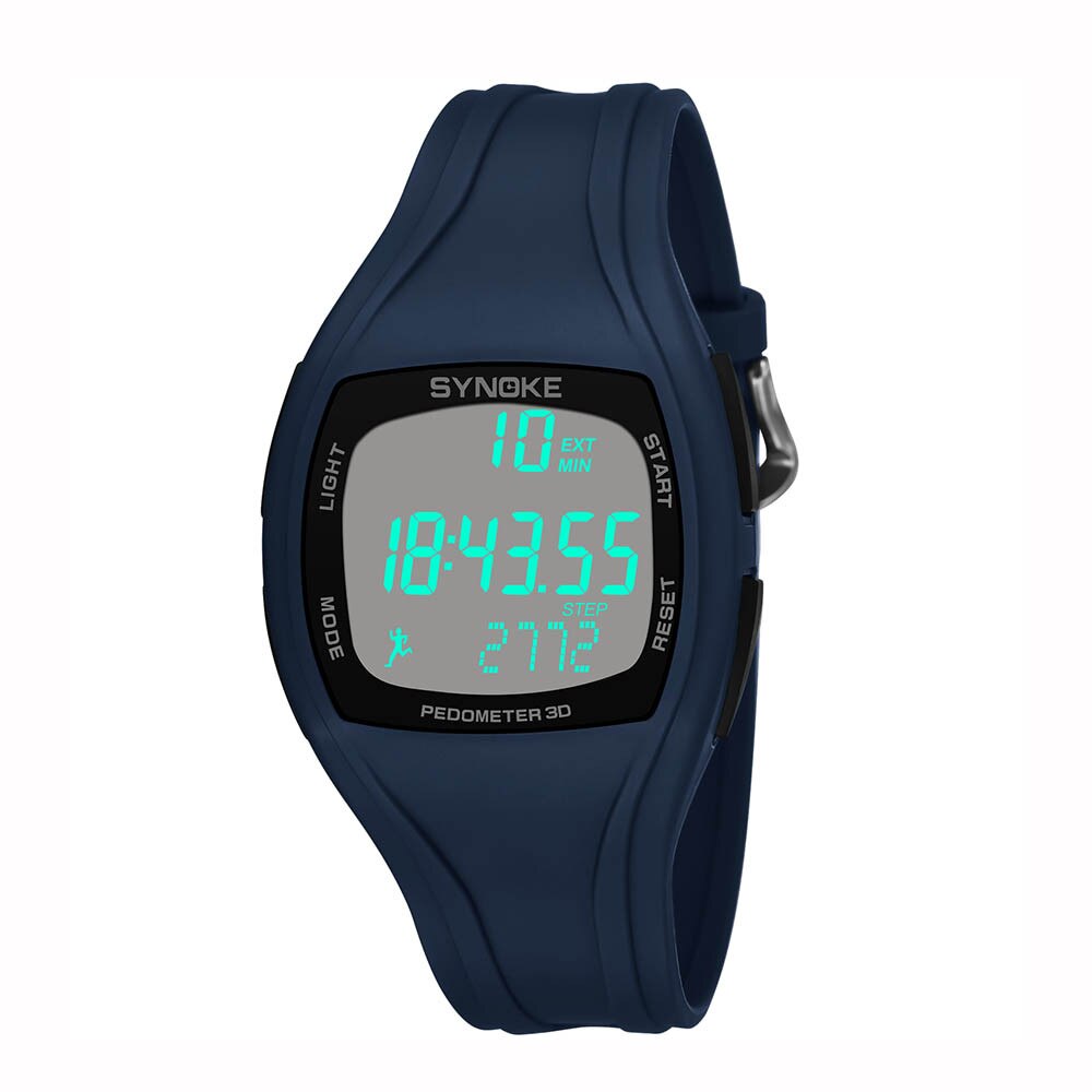 Sport Horloge Synoke Calorie Stappenteller Chronograph Outdoor Elektronische Digitale Horloges 50M Waterdicht Montre Reloj Relogio Klok: Blue