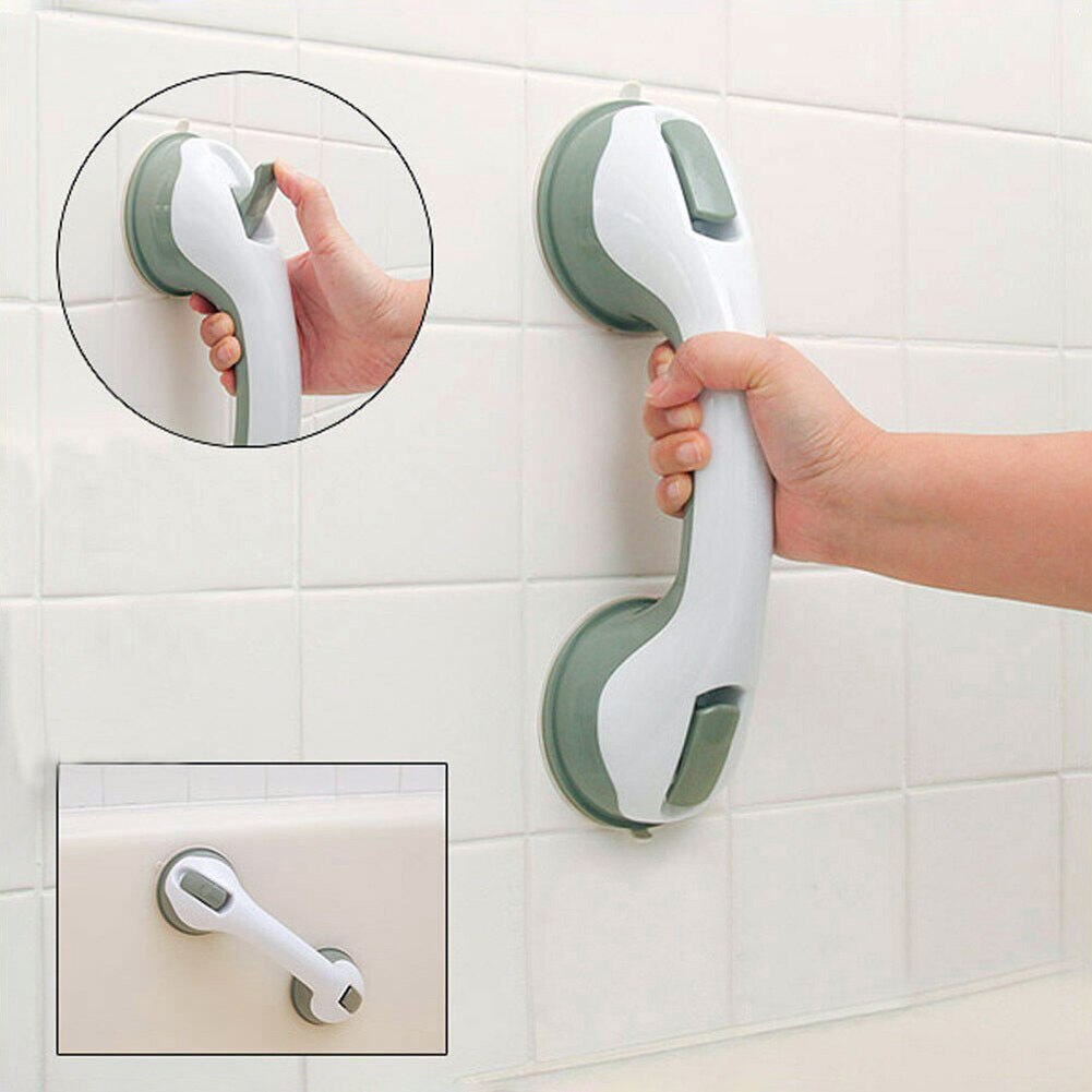 1PC Bathroom Strong Vacuum Suction Cup Handle Anti Slip Support Helping Grap Bar Safety Bath Shower Grab Bar Ensure Safety: A